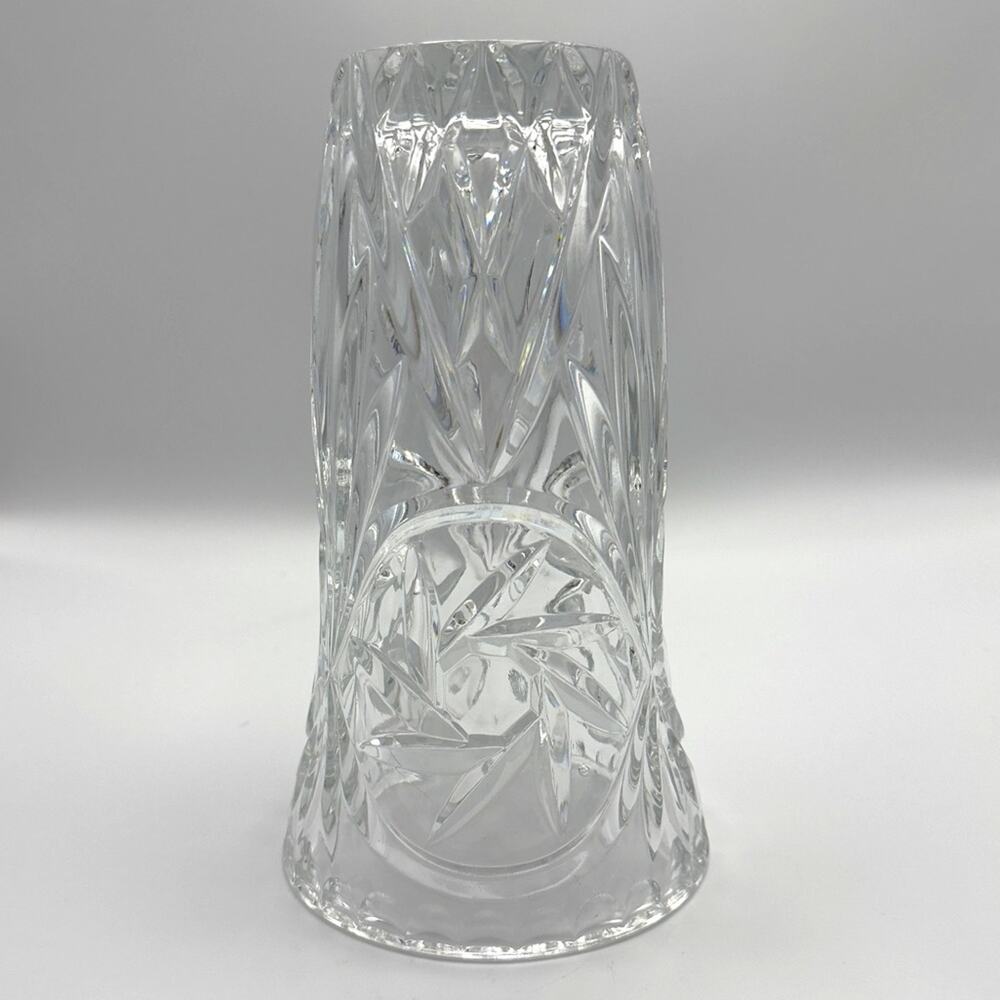 Antique ABP Hand-cut 24% Lead Crystal Glass Large Vase Handmade Vintage - Picture 8 of 10